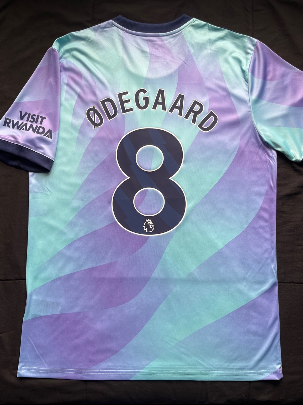 Odegaard #8 Arsenal Soccer Jersey Third 2024/2025 Aqua Purple Navy